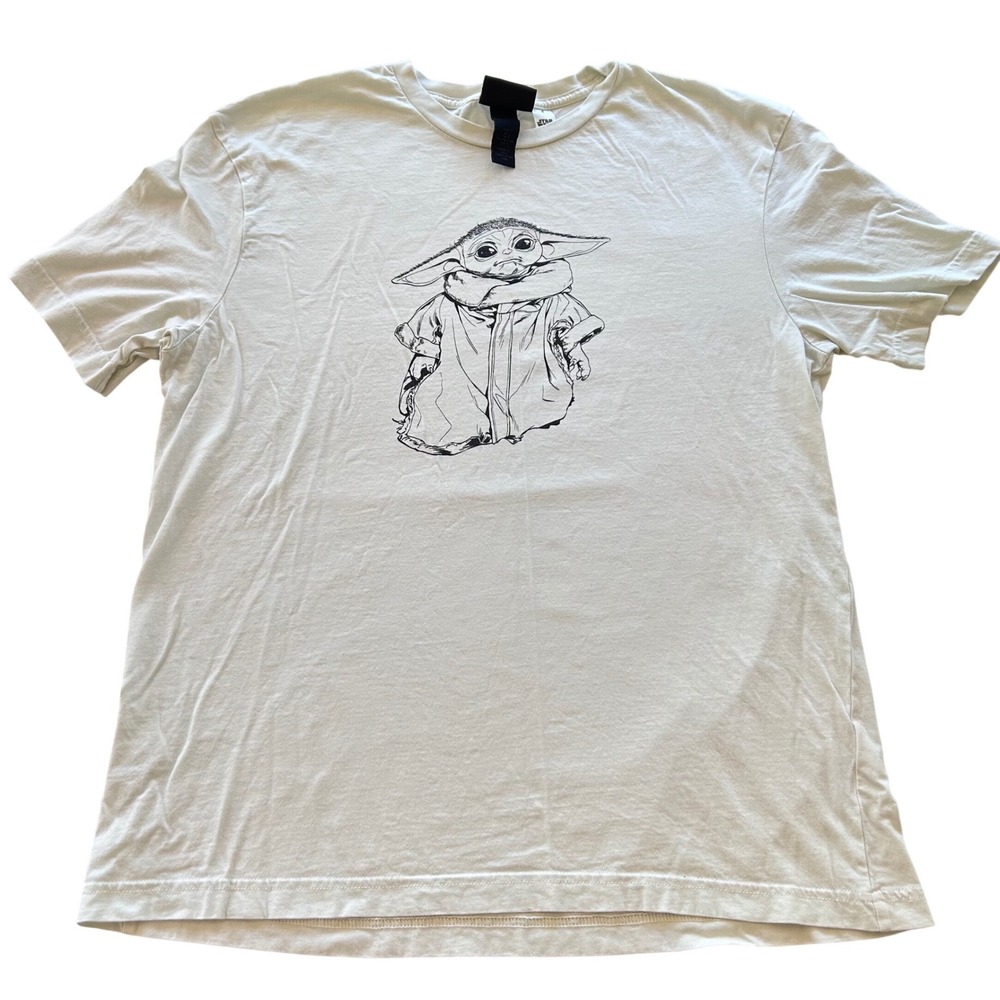 HM Star Wars Grogu Baby Yoda Graphic T-Shirt Light Green Mens Large Regular Fit